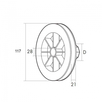 DISCO PERSIANA PVC Ø 120 CINTA 20mm CON RODAMIENTO EJE Ø 40