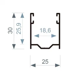 Guía Aluminio 30x27