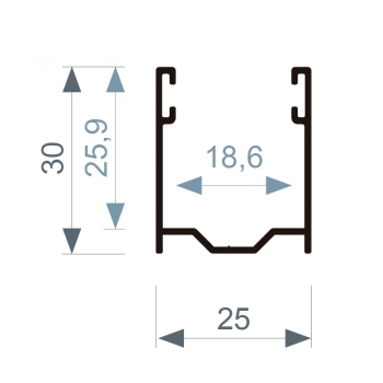 Guía Aluminio 30x27