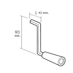 Manivela para torno corta 90mm 40kg