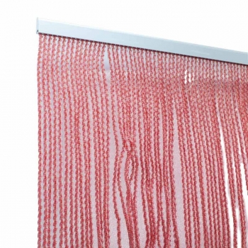 Cortinas Antimoscas - Cordón MANACOR 90 x 210 cm. Transparente-Rojo
