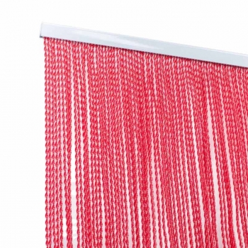 Cortinas Antimoscas - Cordón MANACOR 90 x 210 cm. Transparente-Rojo
