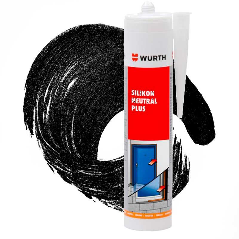 Silicona Neutra Wurth Gran Adherencia Color Negro