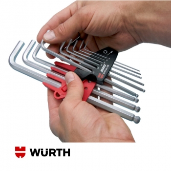 Pack 9 Llaves Allen Würth Cabeza de Bola