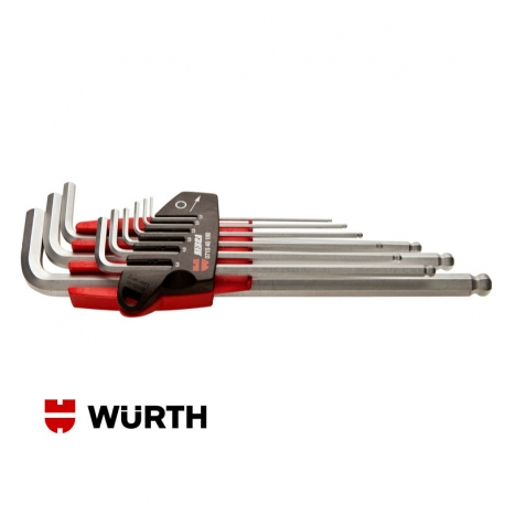 Pack 9 Llaves Allen Würth Cabeza de Bola