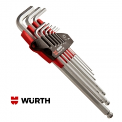 Pack 9 Llaves Allen Würth Cabeza de Bola