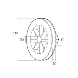 DISCO PERSIANA PVC Ø 140 COM ROLAMENTO FITA 14mm EIXO Ø 40