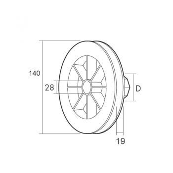 DISCO PERSIANA PVC Ø 140 CON RODAMIENTO CINTA 14mm EJE Ø 40
