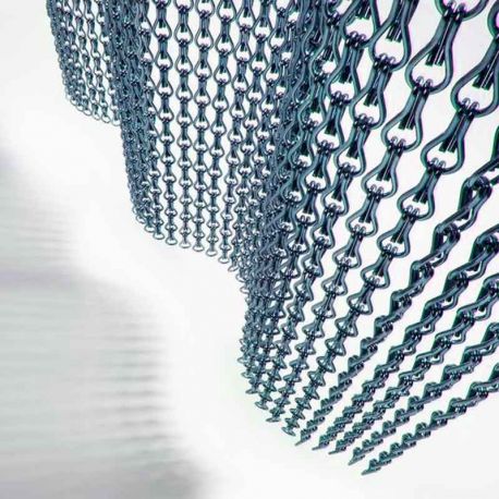 Eslabones de aluminio entrelazados de la cortina metálica Krismar, diseño duradero y antimoscas.