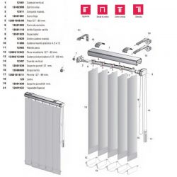 Cortina de Lamas Verticales a Medida Lamas 127mm | Traslúcido Shantung