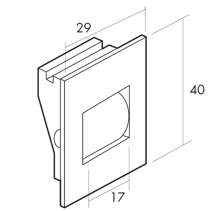 Pasacintas para cajón aluminio, cinta 18 mm.
