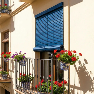 Persiana de Madera Exterior Luxe Azul