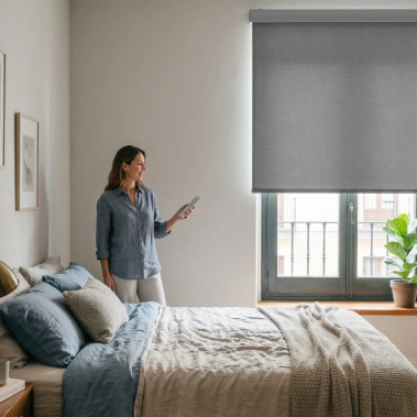 Estor Motorizado sin Cables Traslúcido MÁLAGA - Cajón Decorativo TotQuality