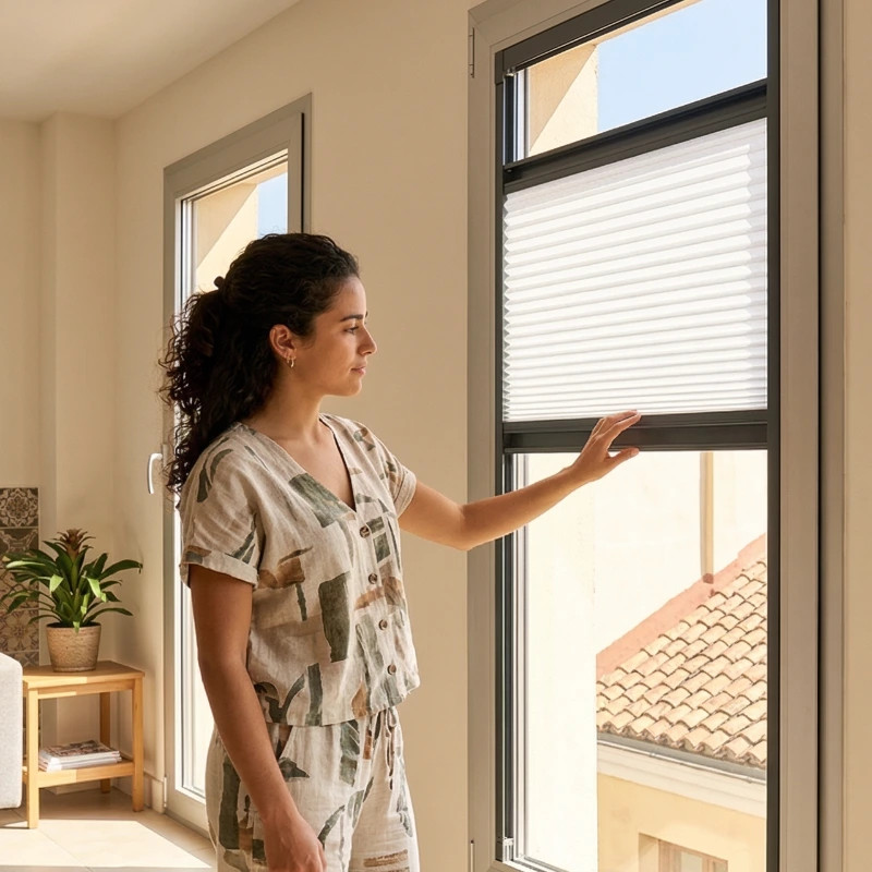 Cortinas Plisadas Sin taladrar Honeycomb 16mm