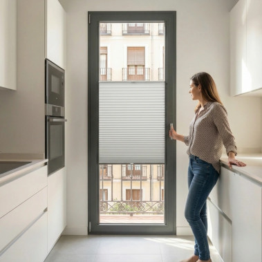 Cortinas Plisadas Sin taladrar Honeycomb 16mm Blanco