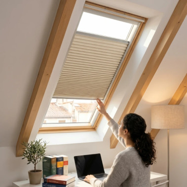 Cortinas Plisadas Sin taladrar Honeycomb 16mm Beige