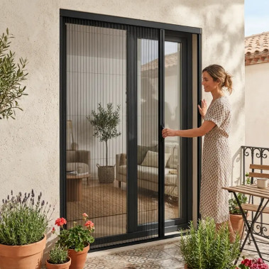 Mosquiteiro Plissado Porta Lateral 1 Folha Dobrável Royal 32 TotQuality