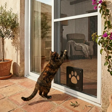Mosquitera Corredera con Gatera Malla PetScreen TotQuality
