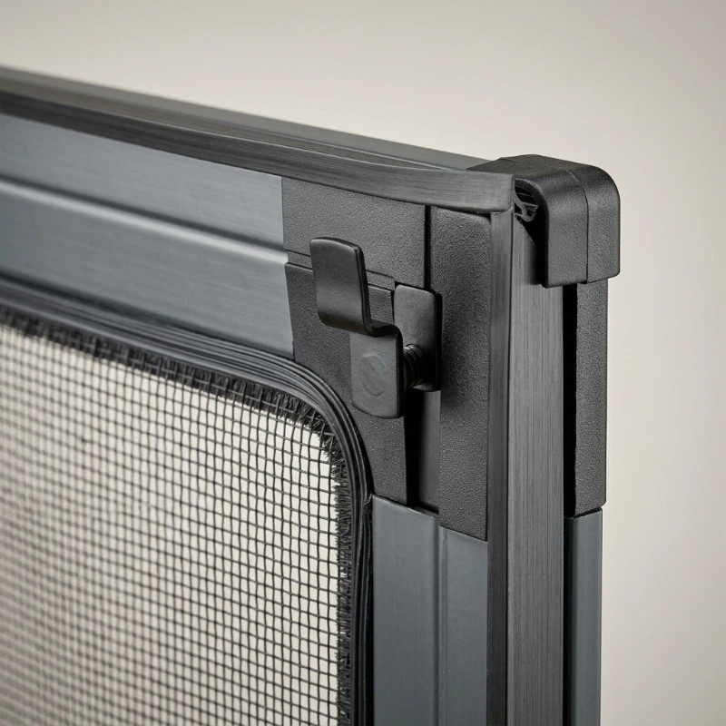 Rede mosquiteira fixa sem perfuração para janelas basculantes, malha preta