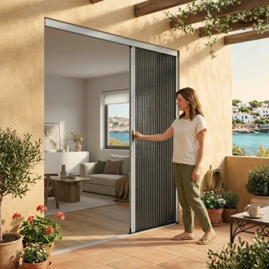 Mosquiteiro Plissado Porta Lateral 1 Folha Dobrável Royal 32 TotQuality