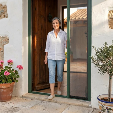 Mosquitera Enrollable Lateral Verde para Puertas Flexa 1 Hoja TotQuality