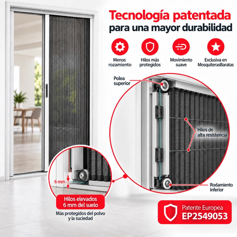 Mosquitera Plisada FABRICACIÓN EXPRESS 24-48h 1 Hoja Pietta Premium 22mm