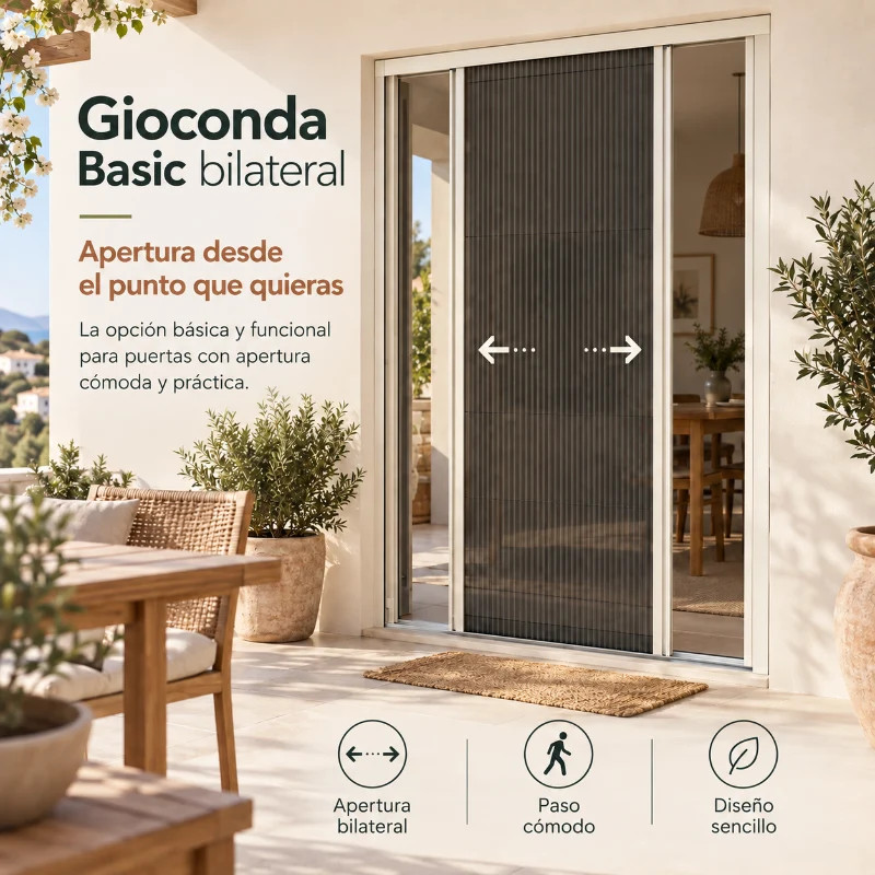 Mosquitera Plisada Gioconda Basic para Puerta 1 Hoja Reversible 22mm