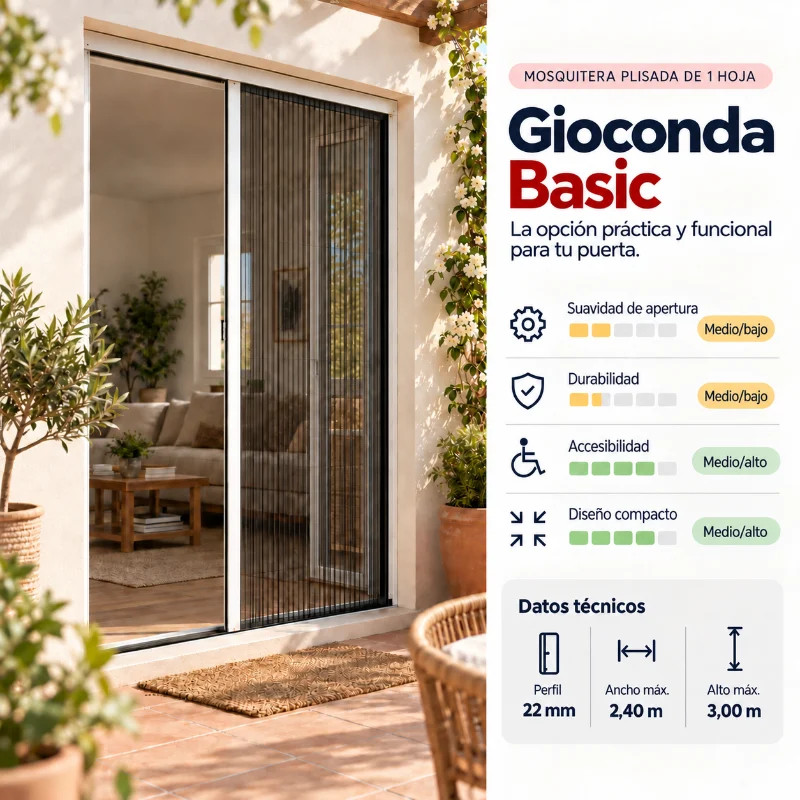Mosquiteiro Plissado Gioconda Basic TotQuality 1 Folha | Mosquiteirosbaratos