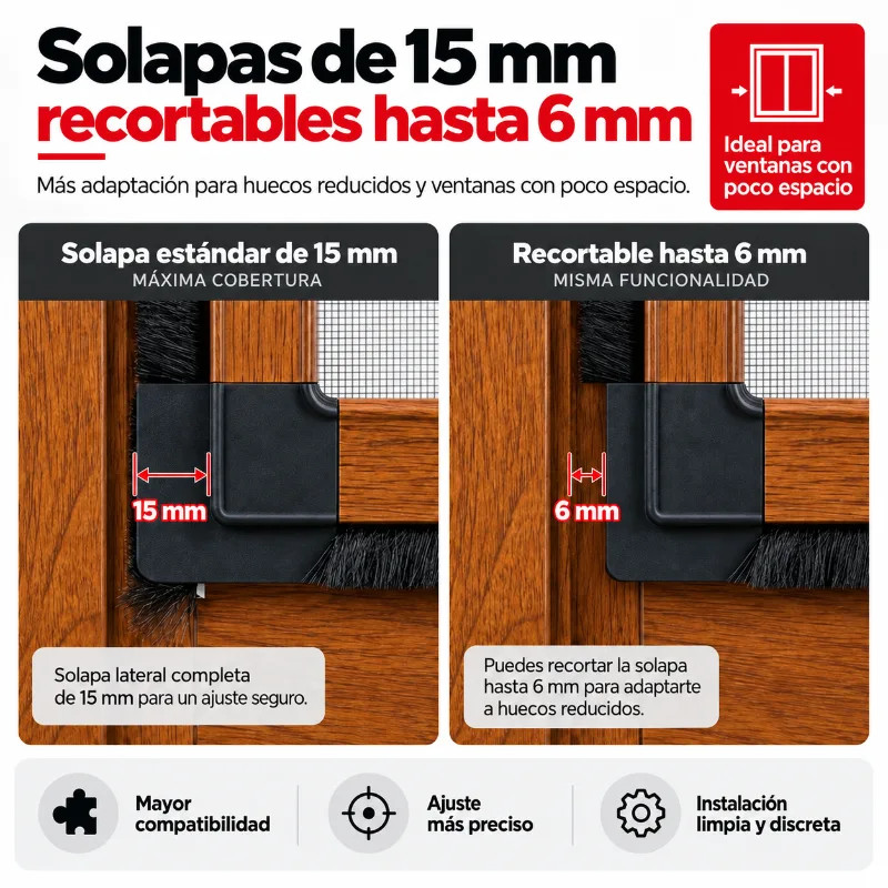 Mosquitera Fija sin Taladrar para Ventanas Abatibles de PVC - África