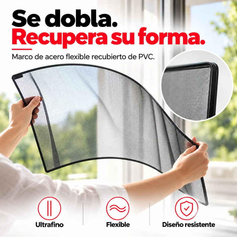Mosquitera flexible FLEXSCREEN Instalación sin Tornillos
