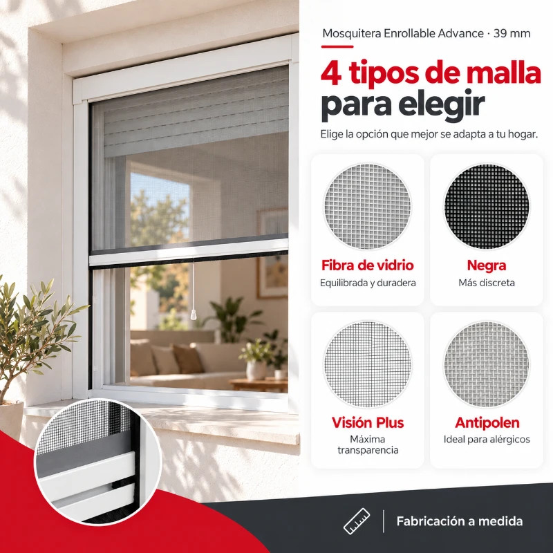 Mosquiteiras Enroláveis Sob Medida Caixa 39mm TotQuality