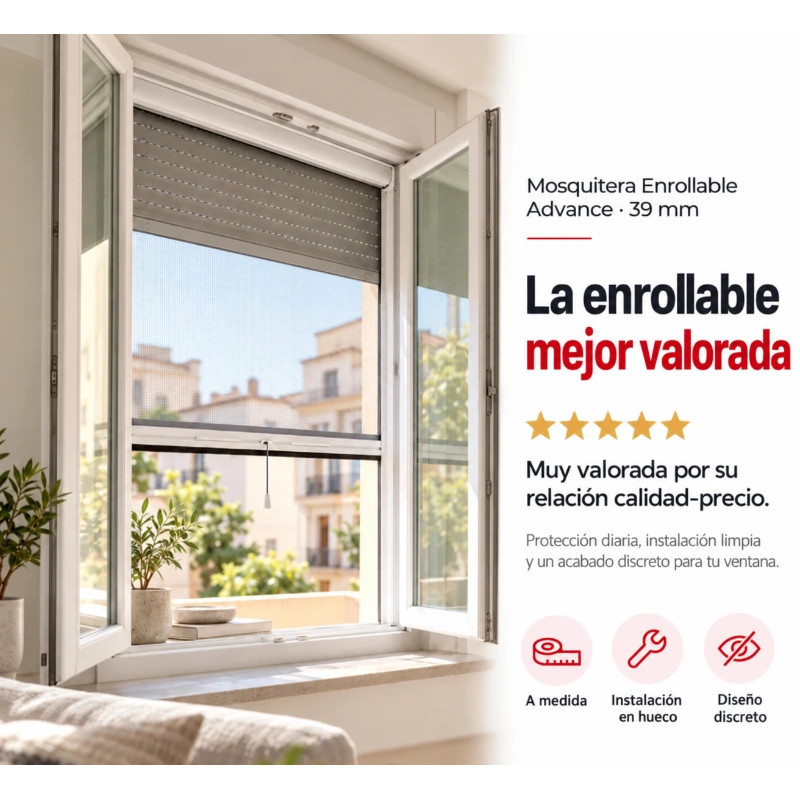 Mosquiteiras Enroláveis Sob Medida Caixa 39mm TotQuality