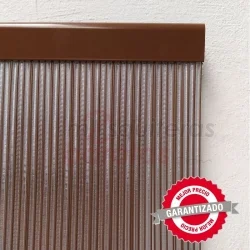 Cortinas Antimoscas para Puertas Capri Malta 90x210 Marrón-Transparente