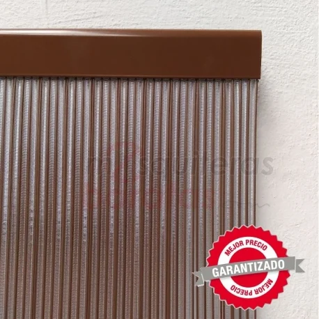 Cortinas Antimoscas para Puertas Capri Malta 90x210 Marrón-Transparente