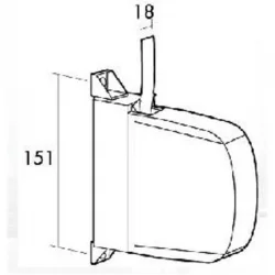 Recogedor abatible marfil con cinta 18mm