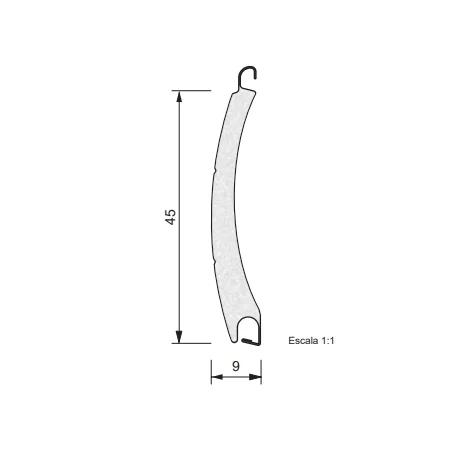 LAMA ALUMINIO CURVA C-45