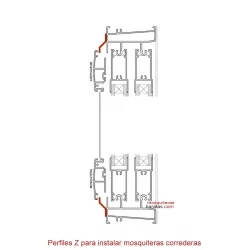 KIT 2 PERFILES Z PARA MOSQUITERA CORREDERA