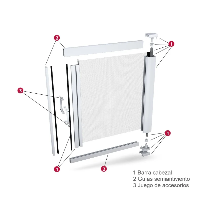 R10/C10 Mosquitera de muelle de apertura lateral central enrollable para  puerta - Mosquiteras para puertas - Filograsso SRL