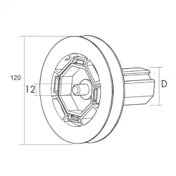 Disco Persiana Zamack Ø 120 para Torno con Espiga Capsula Nylon Eje Ø 40