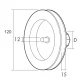 DISCO PVC Ø 120 CON ESPIGA CINTA 14mm EJE Ø 40