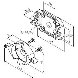 SOPORTE CAJÓNES DE OBRA MOTOR TT-GO Ø35mm