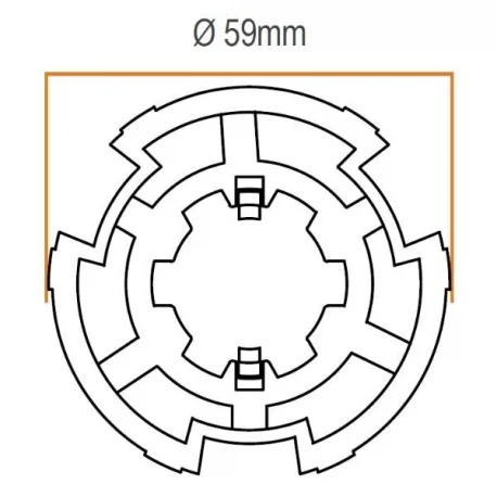 ADAPTADOR MOTOR PARA EJE REDONDO DE 60mm