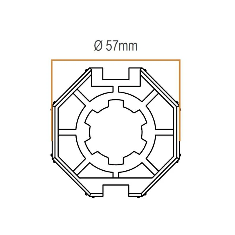 Adaptador Motor Persiana Eje Octogonal 60 mm Enjoy-Motors