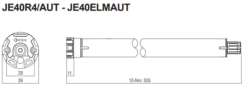 Motor persianas eje 40 mm datos técnicos