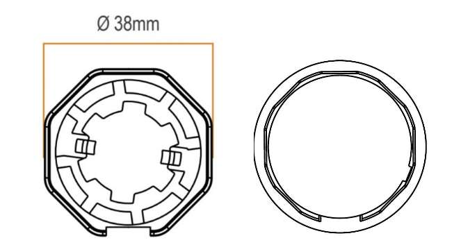 adaptador motor persiana eje 40 octogonal