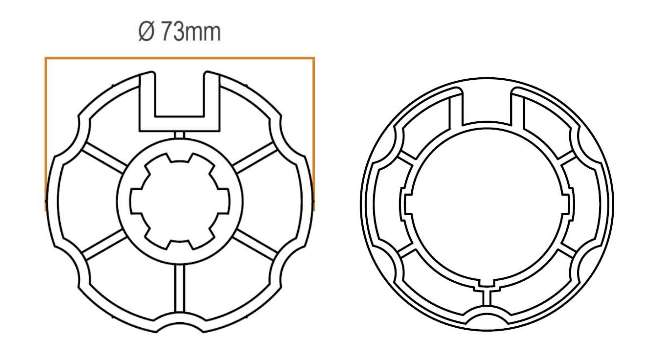 adaptador motor toldo eje 78 ojiva