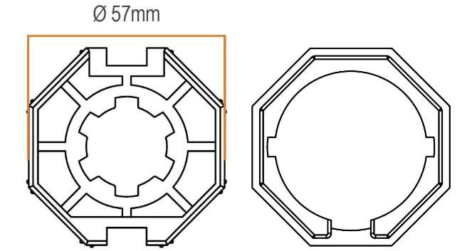 adaptador motor persiana eixo 60 octogonal