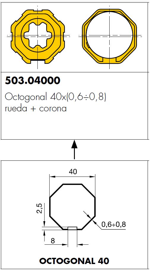 adaptador motor persiana eje 60 octogonal