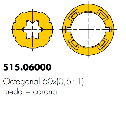 adaptador motor persiana eje 60 octogonal