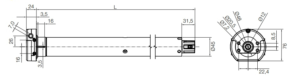 Motor para Persianas 30 Nm - 60kg GENERIC TTGO TGM3017